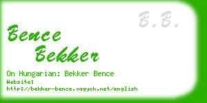 bence bekker business card